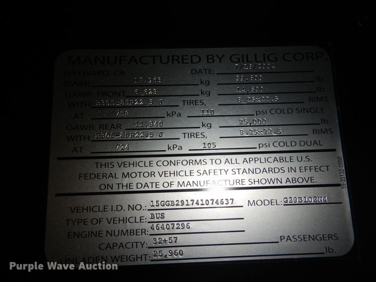 image for item JS9301 2004 Gillig G29B102N4  transit bus