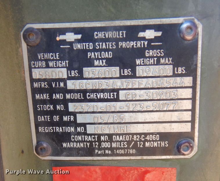 image for item KO9014 1985 Chevrolet D30  pickup truck