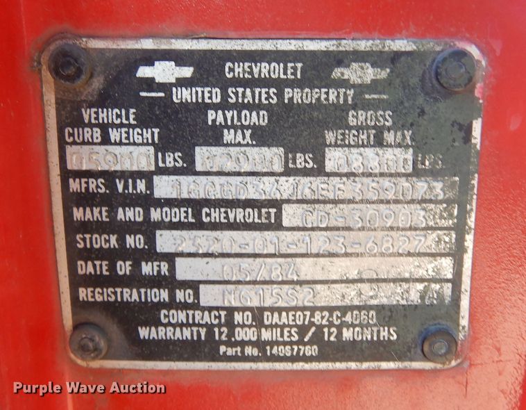 image for item KO9018 1984 Chevrolet D30  flatbed pickup truck