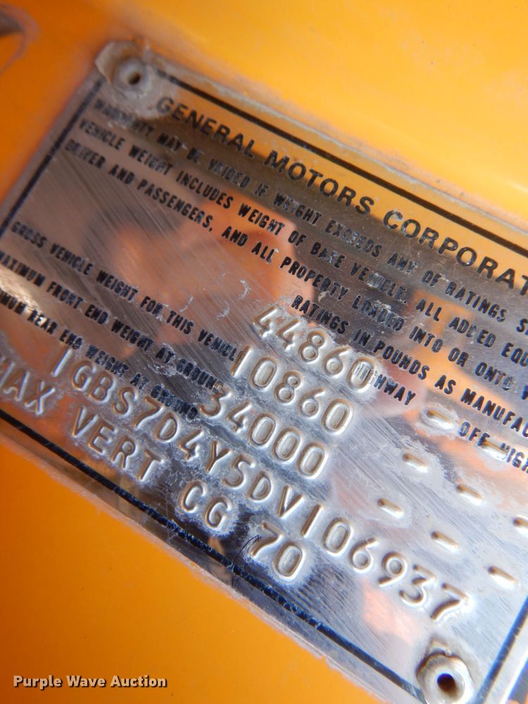 image for item KO9536 1983 Chevrolet Kodiak C70  dump truck