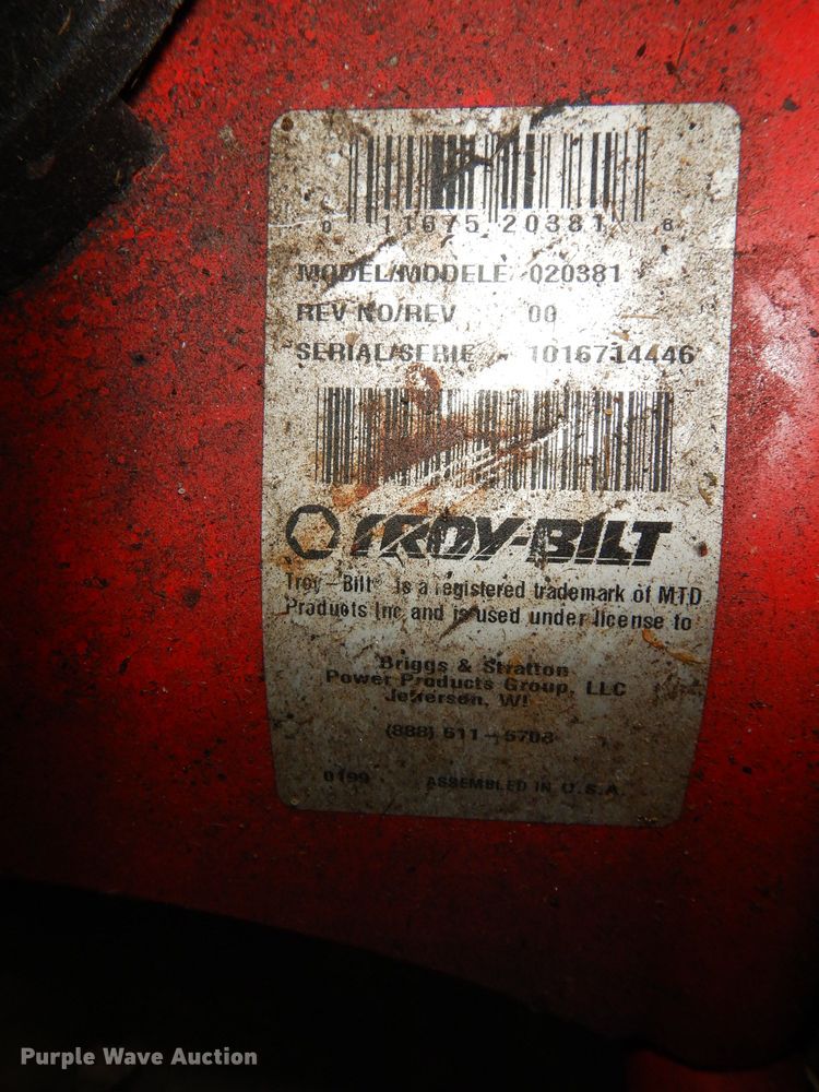 image for item KR9937 Troy-Bilt  pressure washer