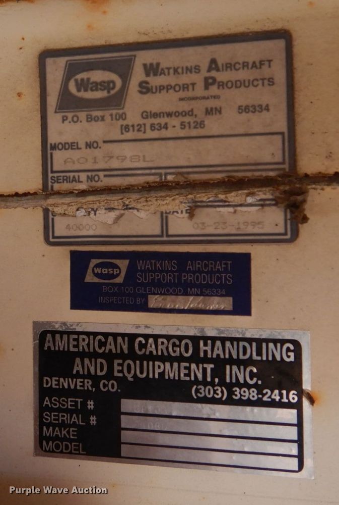 image for item DE7506 American Cargo Handling  airline cargo cart