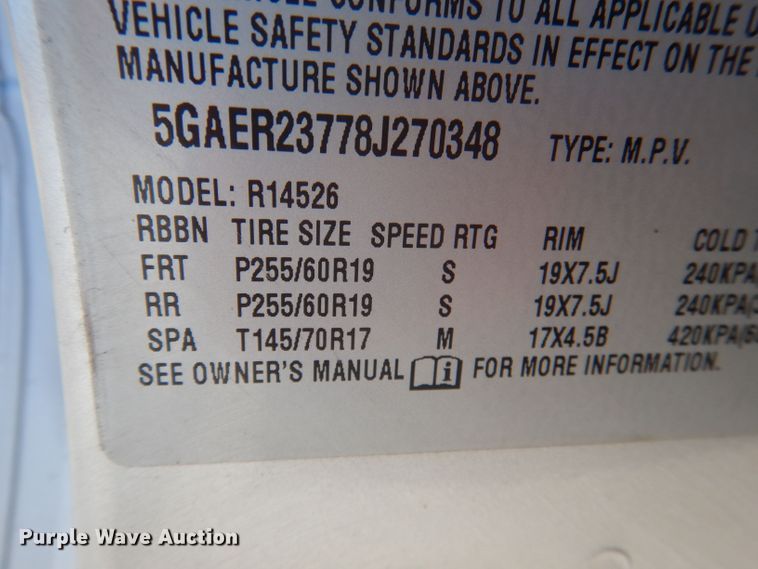 image for item DJ3789 2008 Buick Enclave CXL