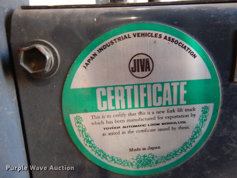 image for item DJ7497 Toyota 5FBE18  forklift