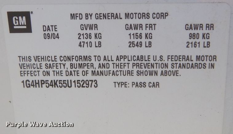 image for item DK3448 2005 Buick LeSabre Custom