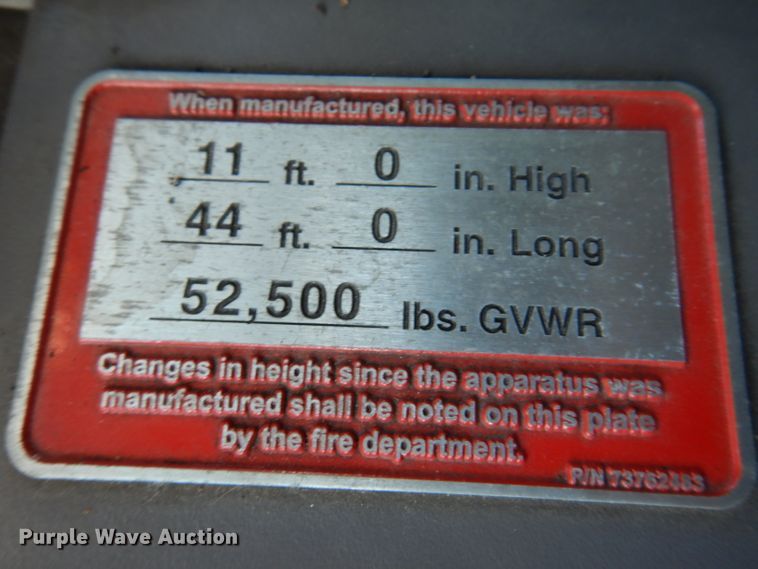 image for item DL5899 2005 American Lafrance L24M-75  aerial platform fire truck