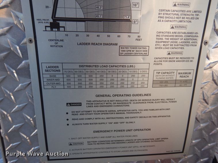 image for item DL5899 2005 American Lafrance L24M-75  aerial platform fire truck