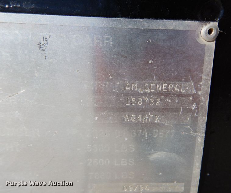 image for item DM0738 1994 Am General Humvee  SUV