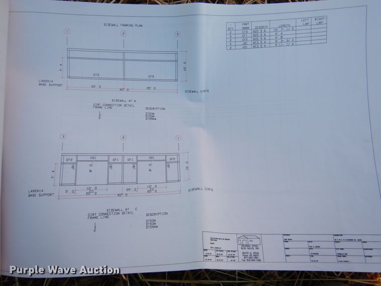 image for item DN2633 30' x 40' x 10' steel building frame