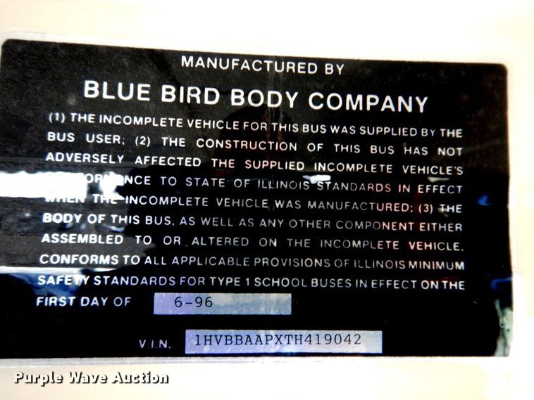 image for item DN2644 1996 International 3800  school bus