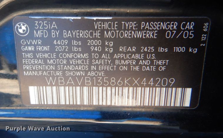 image for item IG9503 2006 BMW 325i