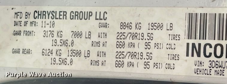 image for item IK9607 2011 Dodge Ram 5500  Crew Cab utility / service truck