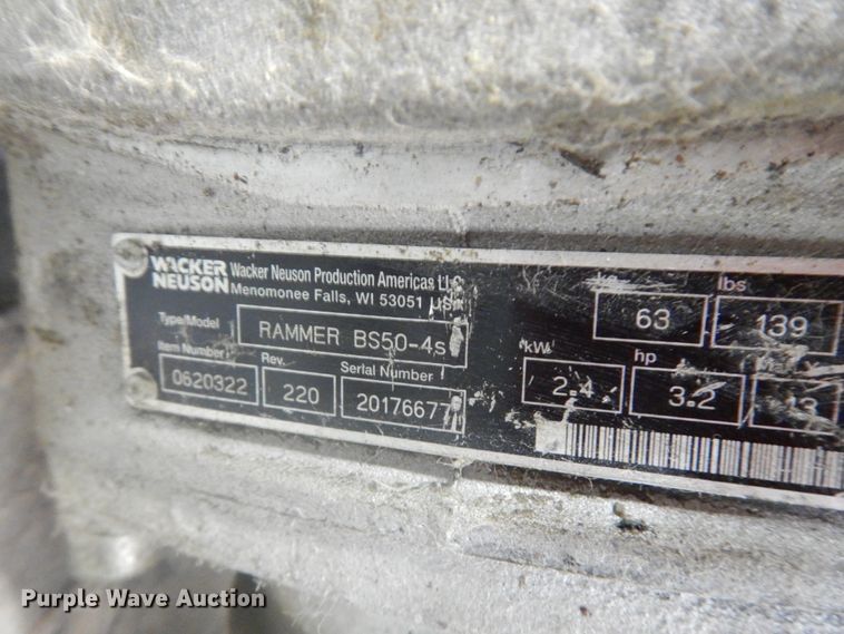 image for item IO9624 Wacker Neuson BS550  plate compactor