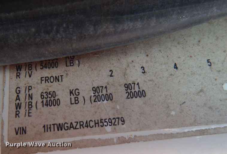 image for item IO9649 2012 International WorkStar 7400  refuse truck