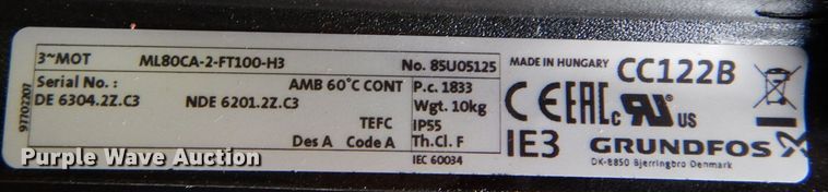 image for item IV9969 Grundfos  vertical centrifugal pump