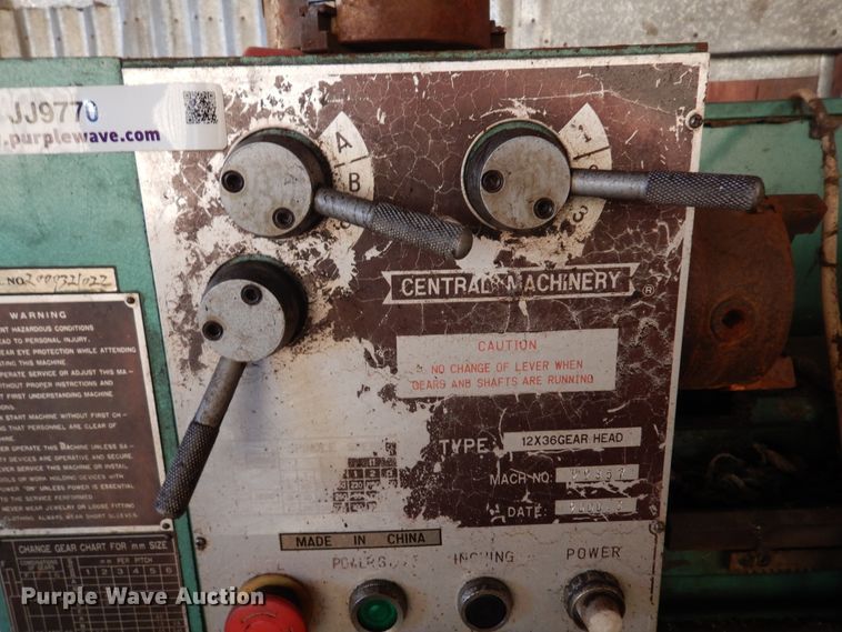 image for item JJ9770 Central Machinery  metal lathe