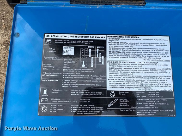 image for item JN9099 Miller Trailblazer 275 DC  welder