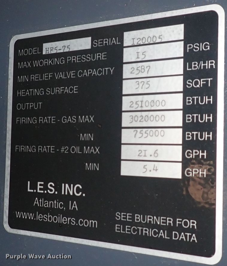 image for item JU9058 LES HF5-75  boiler