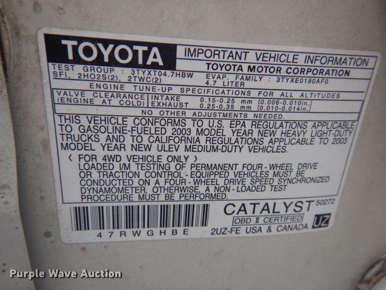 image for item KH9041 2003 Toyota Sequoia  SUV