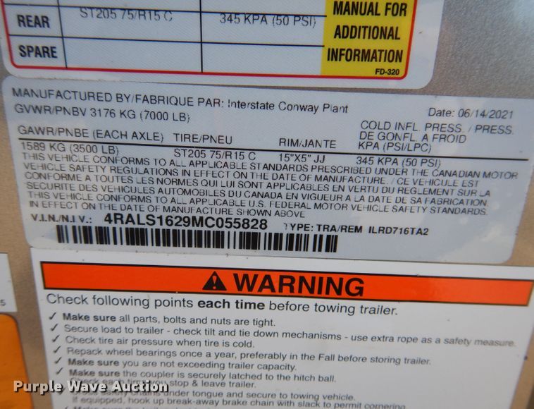 image for item KH9053 2021 Interstate Loadrunner  enclosed cargo trailer