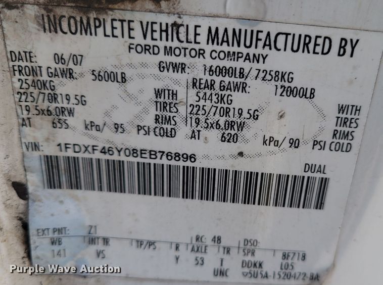 image for item KH9886 2008 Ford F450 Super Duty XL  flatbed truck