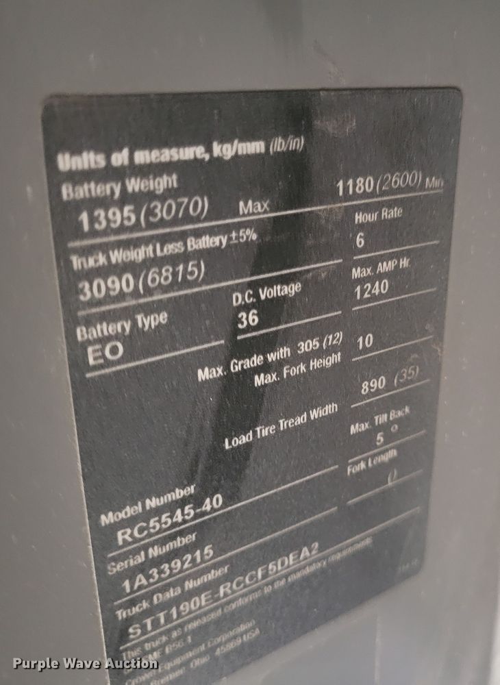 image for item KH9932 2009 Crown RC5545-40  forklift