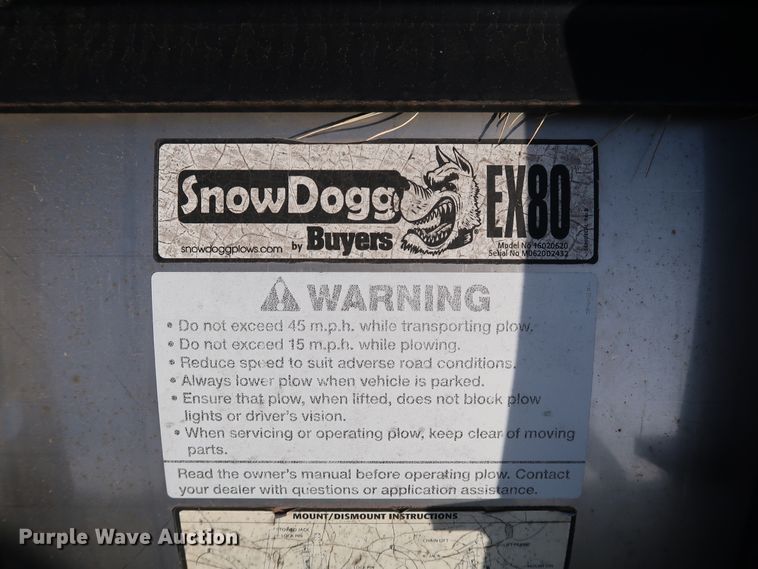 image for item KQ9687 SnowDogg EX80  snow plow