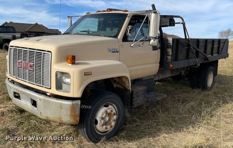 image for item KU9544 1992 GMC TopKick C5500  dump flatbed truck