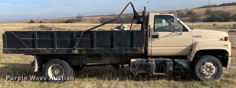 image for item KU9544 1992 GMC TopKick C5500  dump flatbed truck