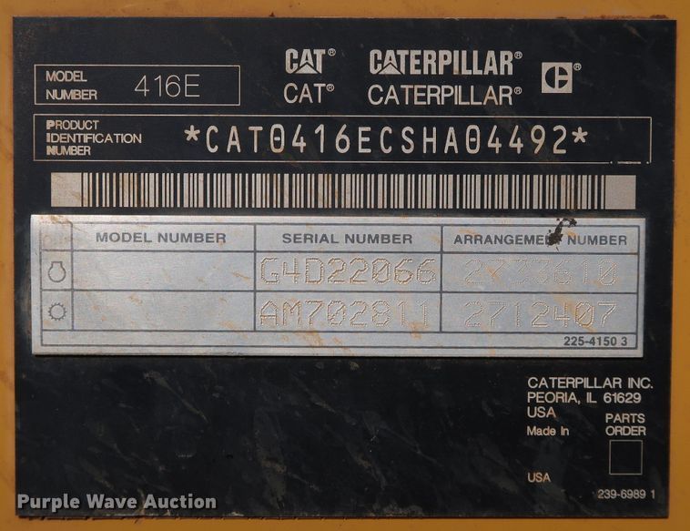 image for item DJ1989 2008 Caterpillar 416E  backhoe
