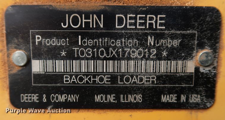 image for item DJ1990 2010 John Deere 310J  backhoe