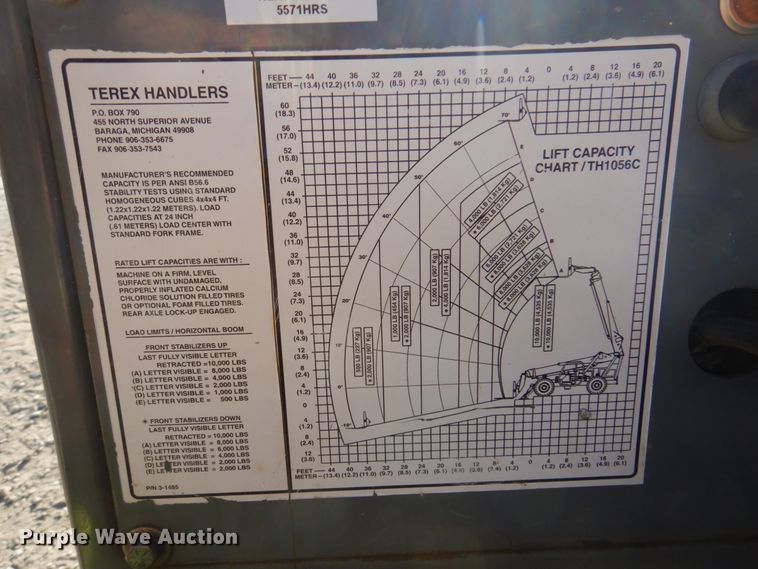 image for item DK8709 2005 Terex TH1056C  telehandler