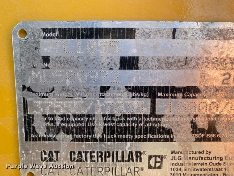 image for item DL6232 2017 Caterpillar TL1055D  telehandler