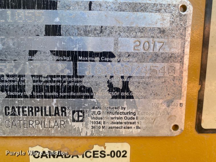 image for item DL6232 2017 Caterpillar TL1055D  telehandler