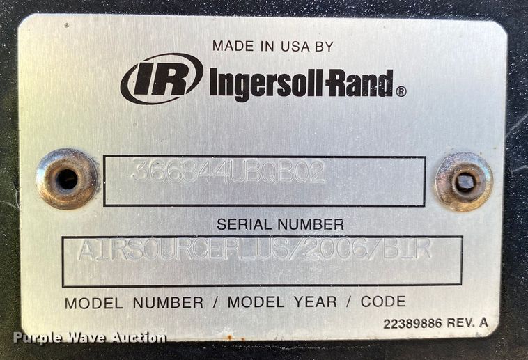 image for item DL6824 2006 Ingersoll Rand Air Source Plus  air compressor