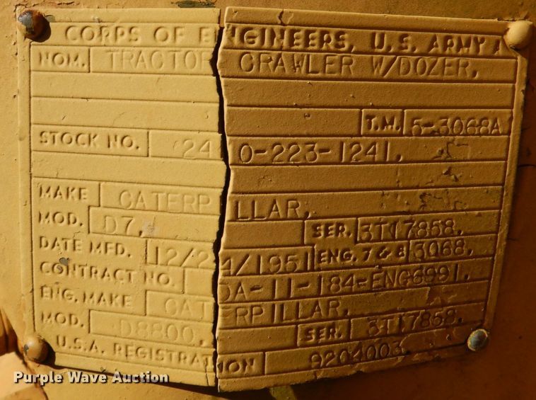 image for item DL6848 Caterpillar D7U  dozer