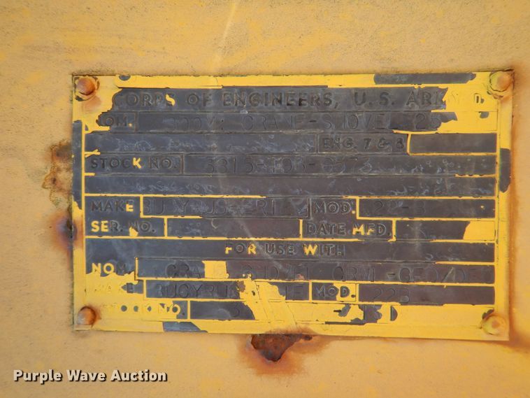 image for item DL6854 1945 Bucyrus Erie 22B  crane