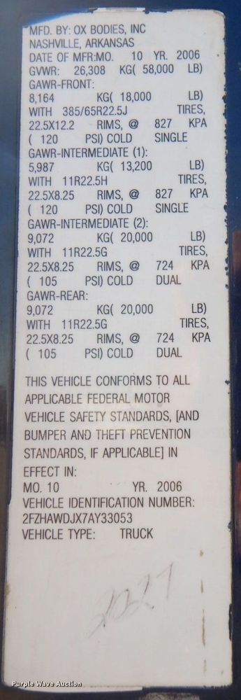 image for item DN2537 2007 Sterling LT8500  dump truck