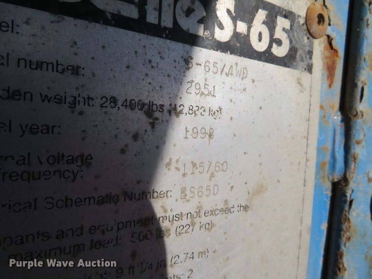 image for item DN7853 1998 Genie S-65  boom lift