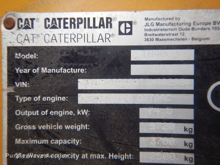 image for item HU9371 2010 Caterpillar TH406  telehandler