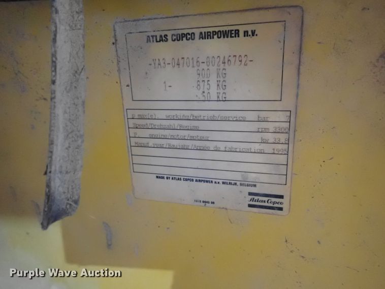 image for item IN9672 Atlas Copco XAS75  air compressor