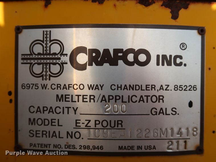 image for item IY9050 1991 Crafco EZ Pour 200  melter applicator