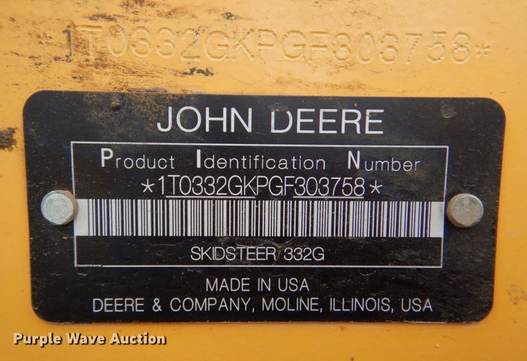 image for item JD9473 John Deere 332G  skid steer loader