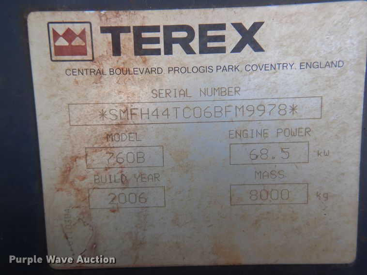 image for item JJ9774 2006 Terex 760B  backhoe