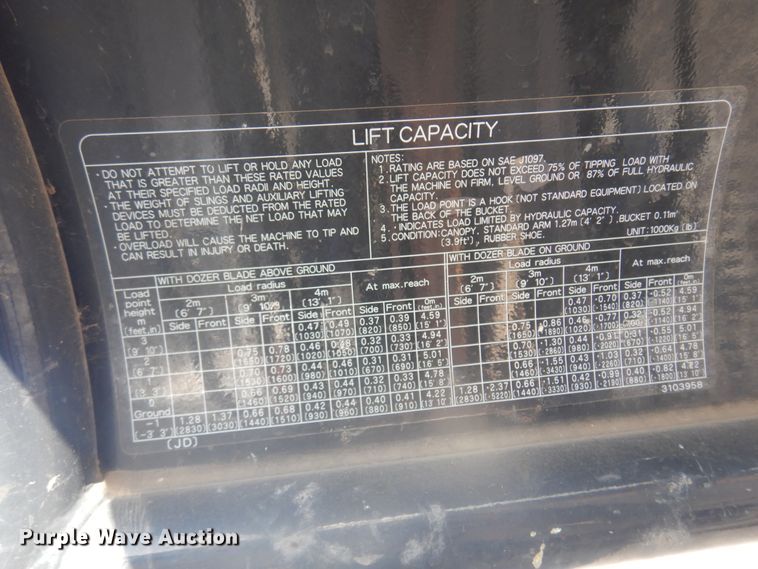 image for item JJ9833 2012 John Deere 35D  mini excavator