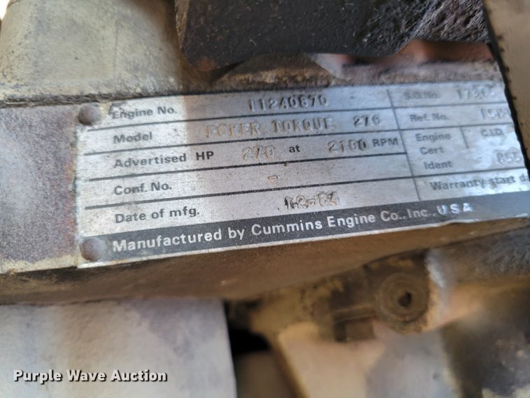 image for item KH9924 1985 Ford 9000  crane truck