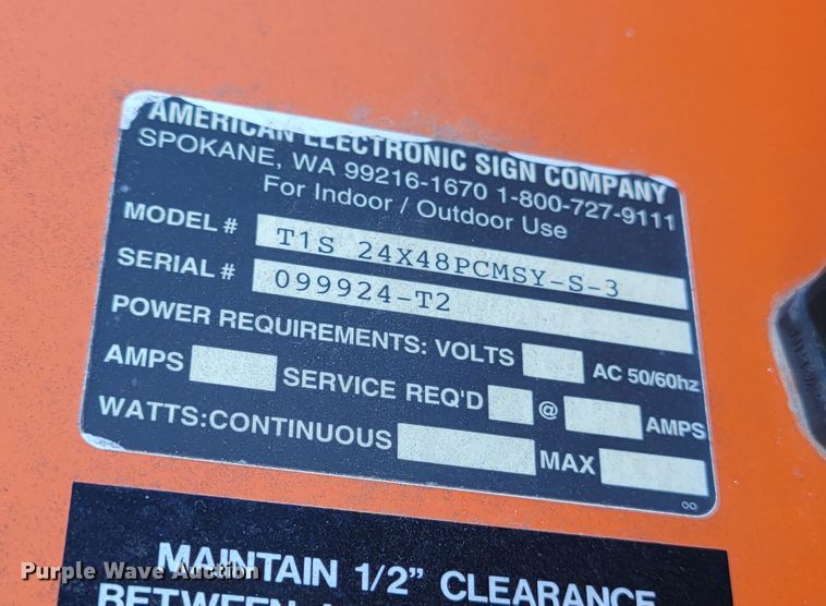 image for item KH9929 American Electronic Sign Company  message board trailer