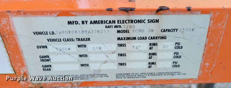 image for item KH9930 American Electronic Sign Company  message board trailer