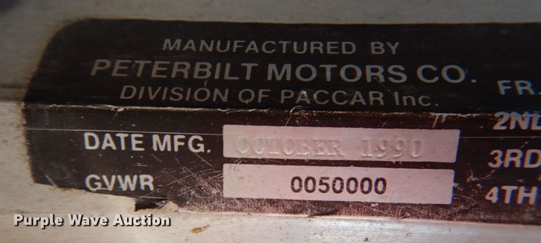 image for item KQ9603 1991 Peterbilt 377  dump truck