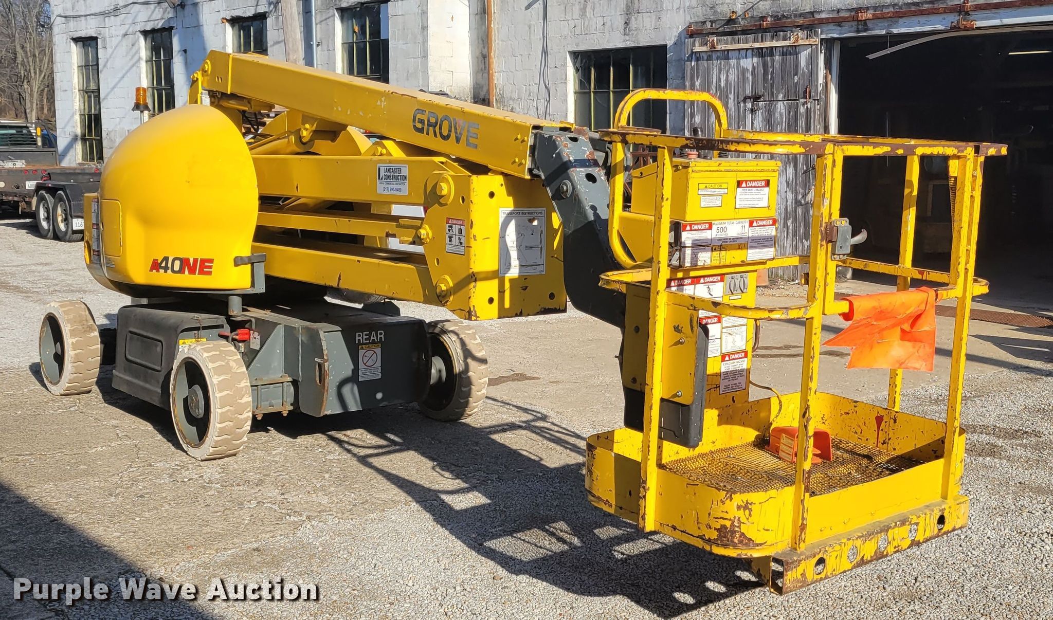 2000 Grove A40NE boom lift in Danville, IL Item IV9745 sold Purple Wave